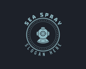 Hipster Scuba Diving Helmet logo design