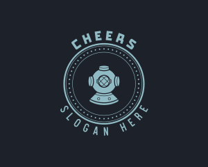 Seafarer - Hipster Scuba Diving Helmet logo design
