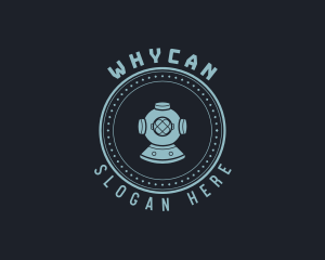Dive - Hipster Scuba Diving Helmet logo design