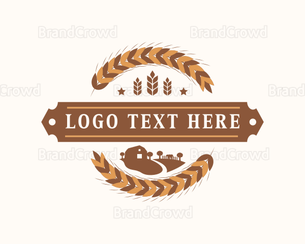 Wheat Farm Agriculture Logo