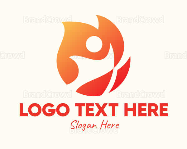 Gradient Flame Person Logo