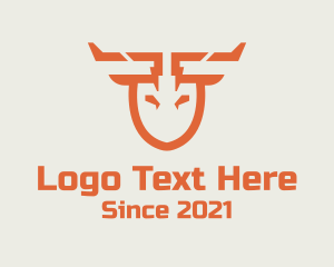 Face - Orange Shovel Deer logo design
