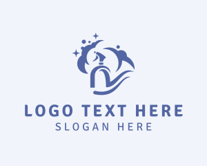 Home Cleaning - Sanitary Spray Bottle Cleaner logo design