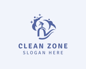 Sanitary Spray Bottle Cleaner logo design