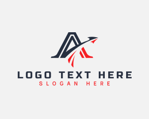 Transport - Aviation Arrow Letter A logo design