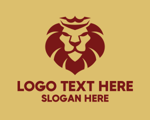 Lion King - Red King Lion logo design