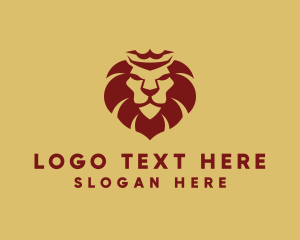 Lion Mane - Red King Lion logo design