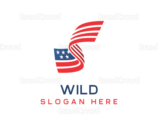 Star Stripe Flag Letter S Logo