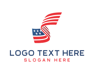 Patriotic - Star Stripe Flag Letter S logo design