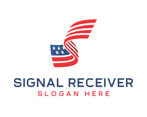 Star Stripe Flag Letter S logo design