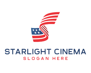 Star Stripe Flag Letter S logo design