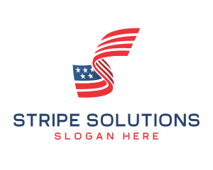 Star Stripe Flag Letter S logo design