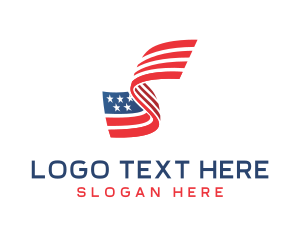 Banner - Star Stripe Flag Letter S logo design