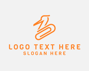 Art Supplies - Swan Paper Clip logo design