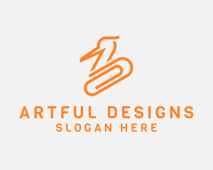 Swan Paper Clip logo design