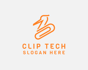 Swan Paper Clip logo design