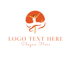 Performing Arts - Orange Dancing Lady logo design