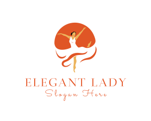 Orange Dancing Lady logo design