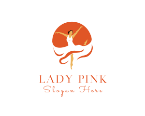 Orange Dancing Lady logo design