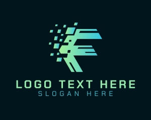 Tech - Pixel Tech Letter F logo design