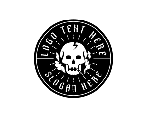 Smoke Cigarette Skull Logo