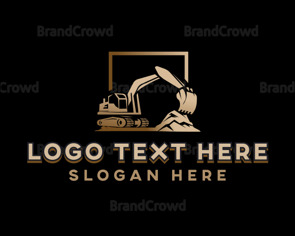 Construction Digger Excavator Logo