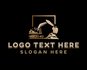 Rocks - Construction Digger Excavator logo design