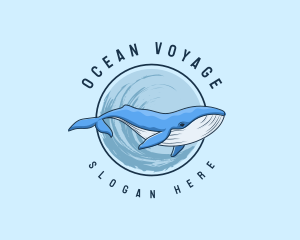 Underwater Whale Wildlife logo design