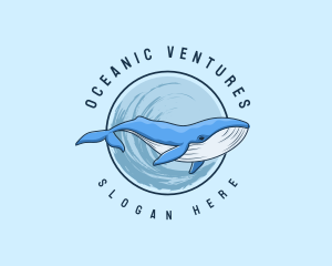 Underwater Whale Wildlife logo design