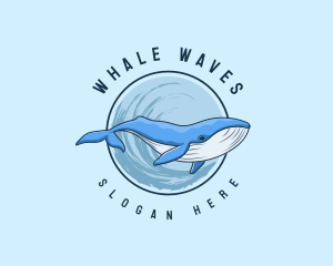 Whale - Underwater Whale Wildlife logo design