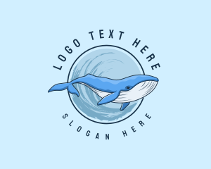 Underwater Whale Wildlife Logo