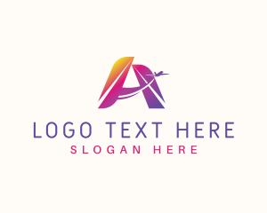 Airport - Plane Travel Letter A logo design