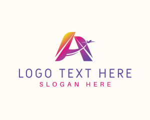 Airplane - Plane Travel Letter A logo design