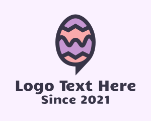 Chat - Easter Egg Message Bubble logo design
