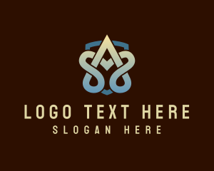 Modern - Knot Shield Letter A logo design