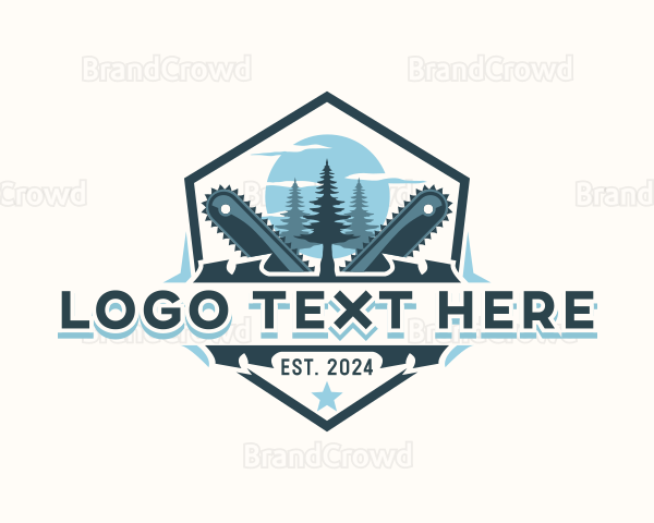 Chainsaw Tree Woodcutter Logo