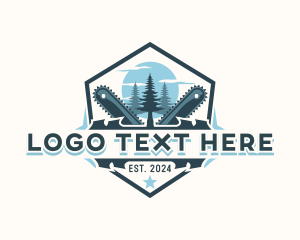 Logging - Chainsaw Tree Woodcutter logo design