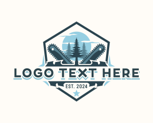 Wheel Saw - Chainsaw Tree Woodcutter logo design