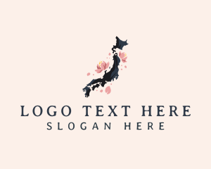 Destination - Japan Sakura Blossom logo design