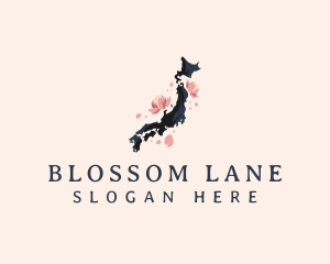 Japan Sakura Blossom logo design