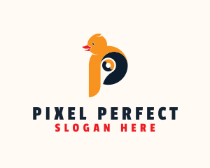 Rubber Duck Letter P logo design