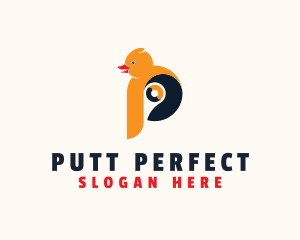 Rubber Duck Letter P logo design