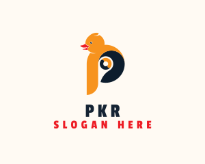 Rubber Duck Letter P logo design