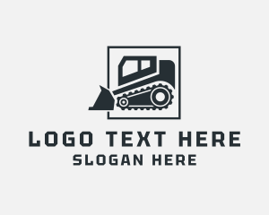 Machine - Bulldozer Construction Machine logo design