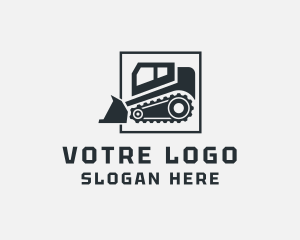 Bulldozer Construction Machine  logo design
