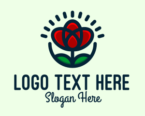 Botany - Rose Flower Plant logo design