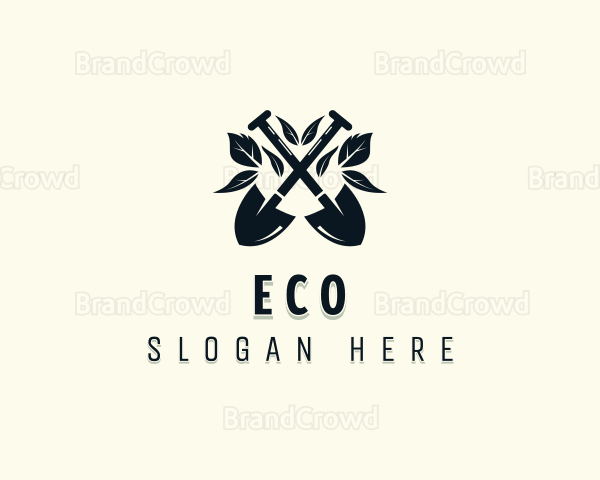 Shovel Leaf Landscaper Logo