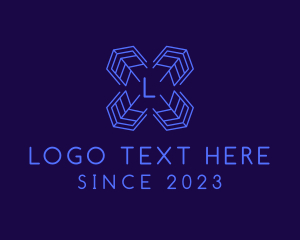 Letter Ps - Cyber Tech Network logo design
