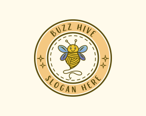 Bee Yarn Thread logo design