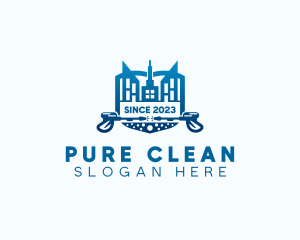 Building Pressure Washer Cleaning logo design